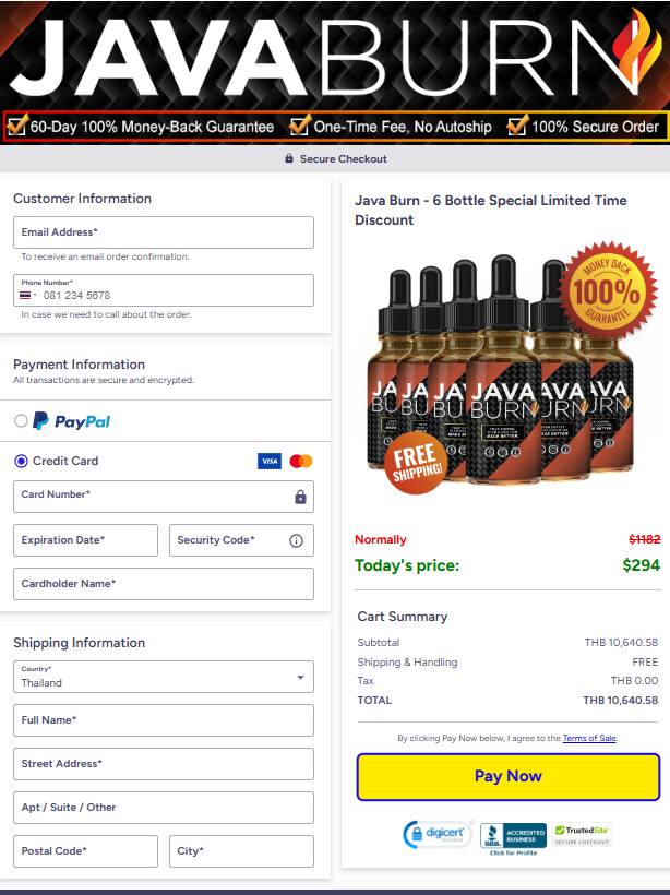 Java Burn Coffee Official Website Secure Order Page